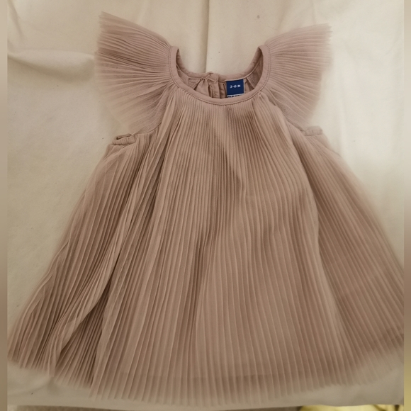 Flutter sleeve pleated tulle swing dress for baby - Picture 1 of 1